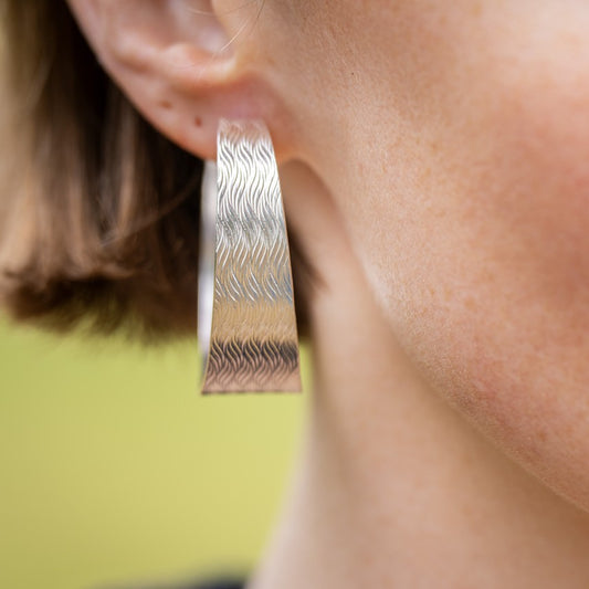 Basketweave Hoop Earrings