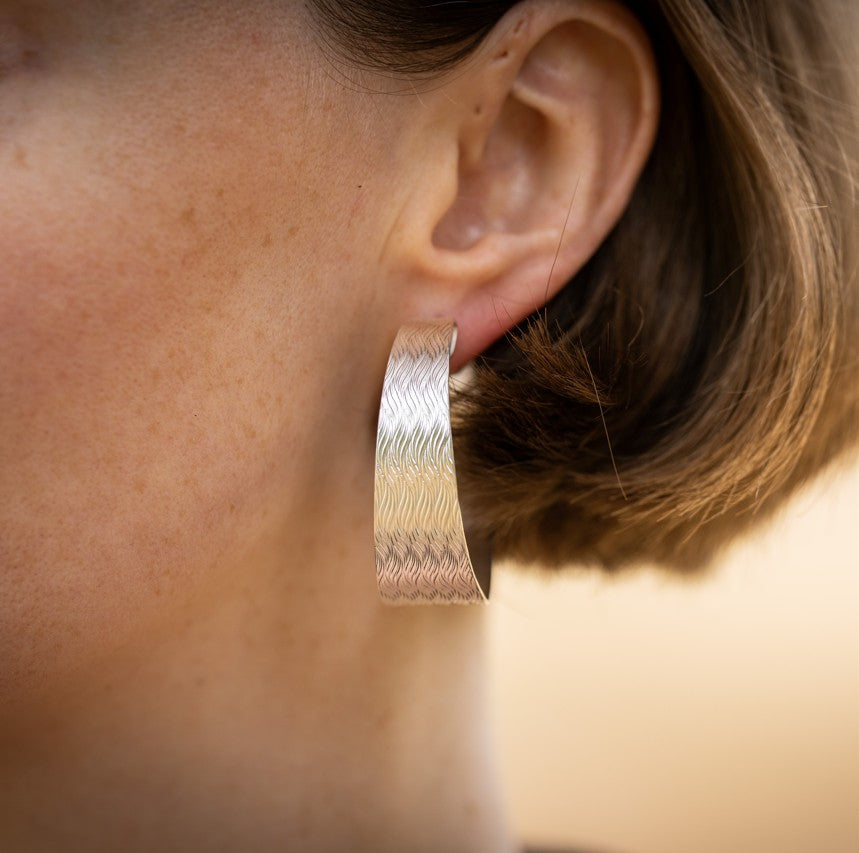 Basketweave Hoop Earrings