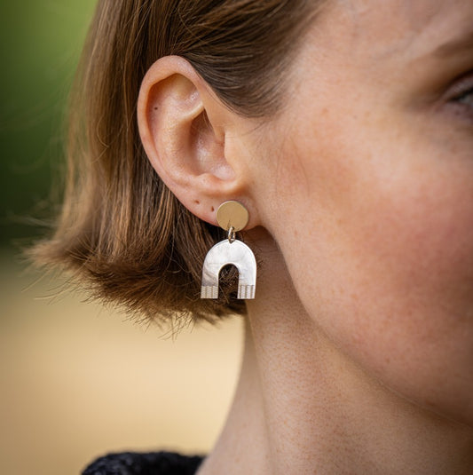 Silver Arch Earrings